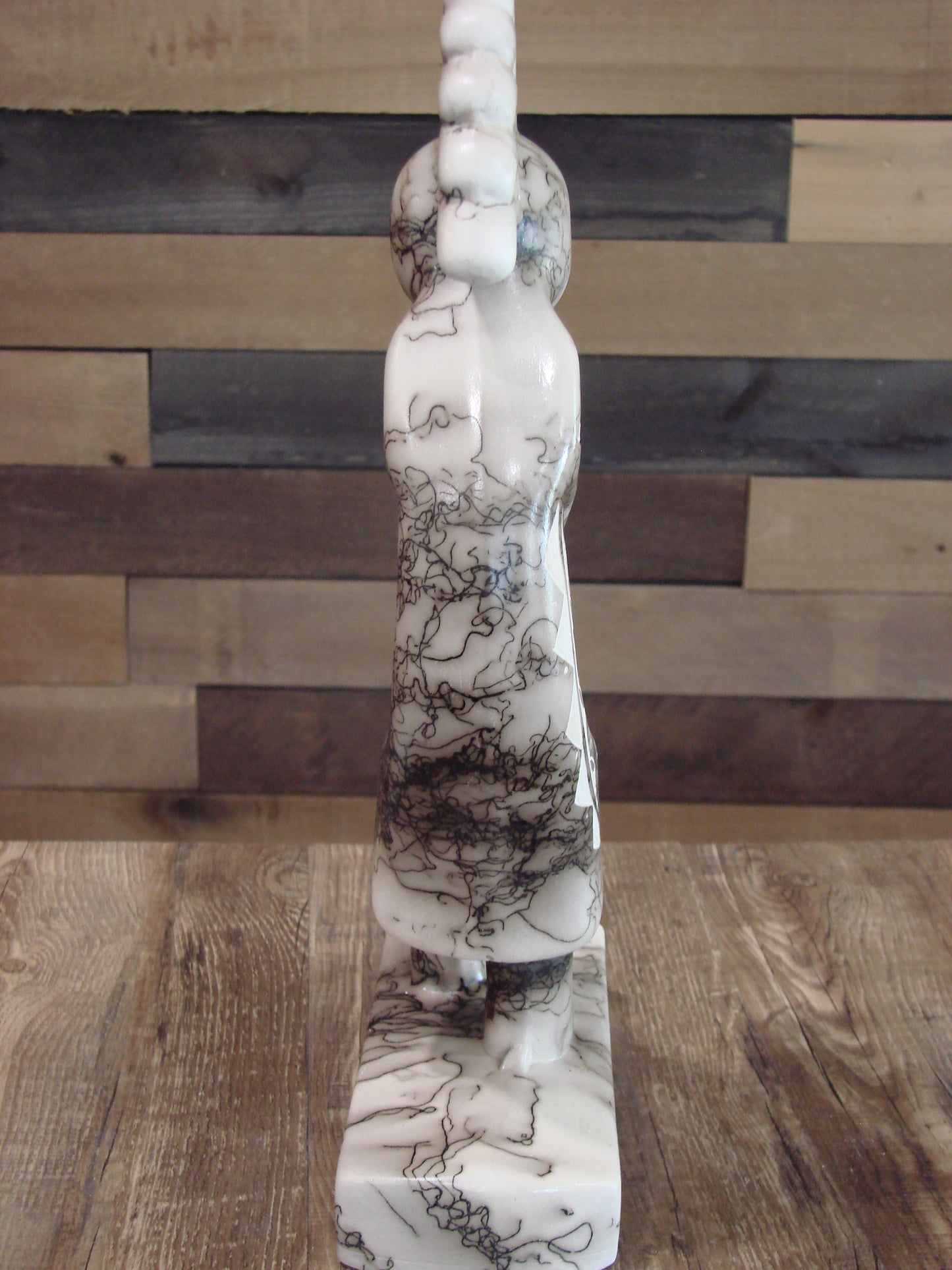 Native American Pottery Horse Hair Kokopelli Sculpture by Vail