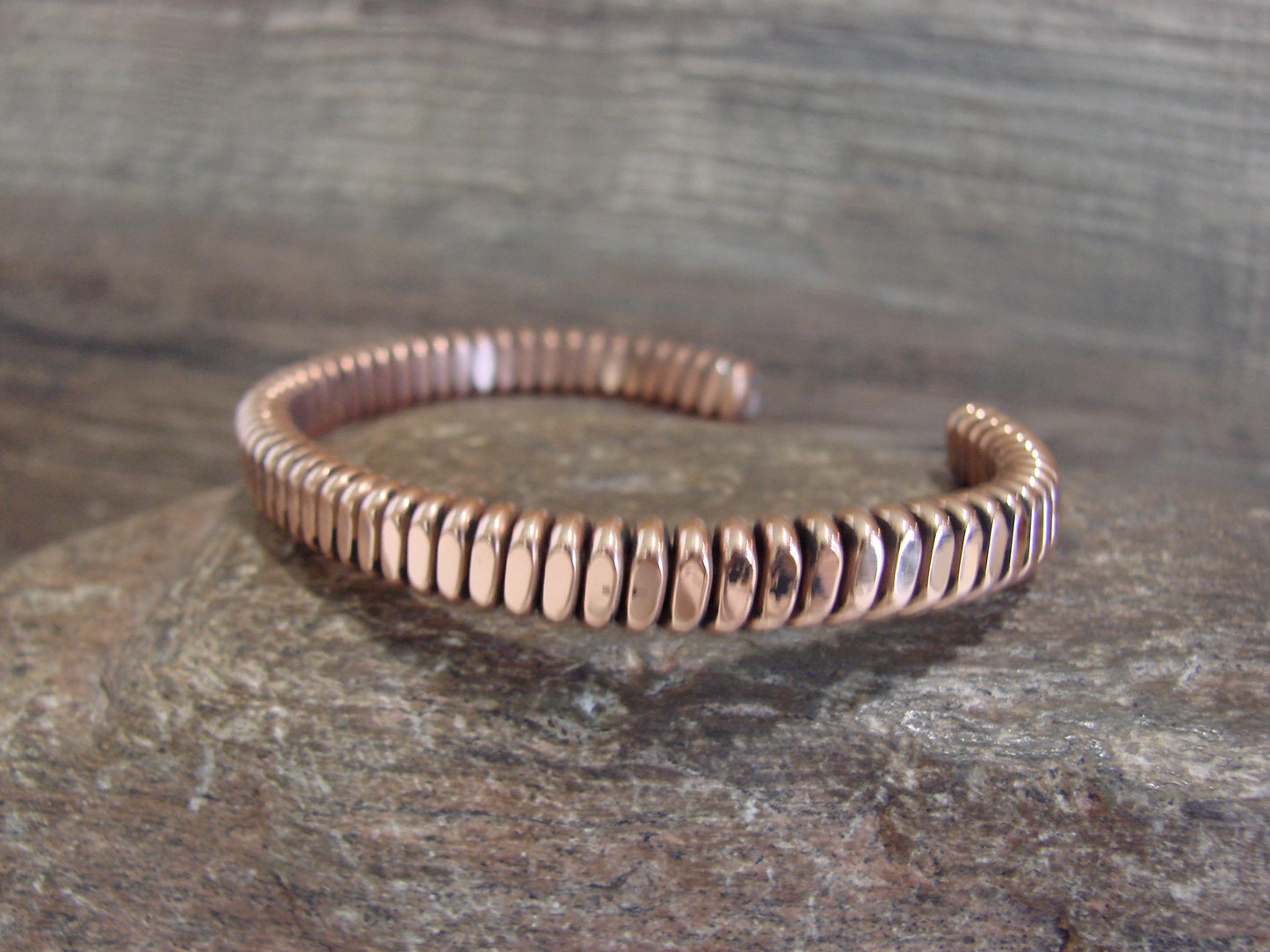 Native American Navajo Twisted Copper Bracelet by Elaine Tahe