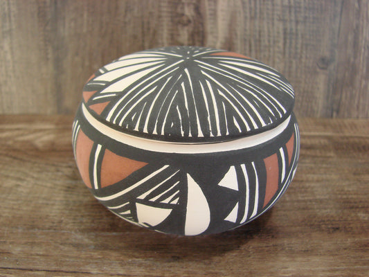 Native American Hand Painted Acoma Jewelry trinket Pottery by Concho