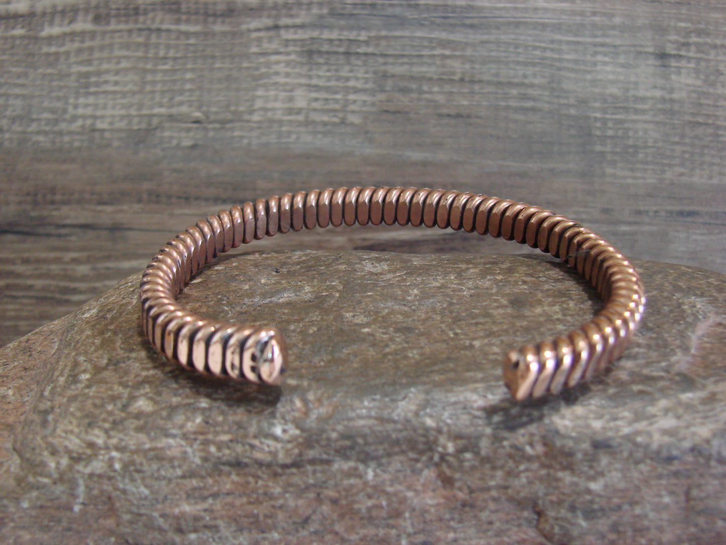 Native American Navajo Twisted Copper Bracelet by Elaine Tahe