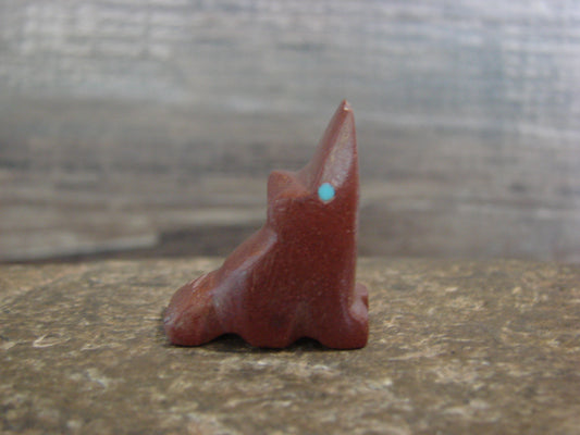 Native American Zuni Indian Hand Carved Pipestone Coyote Fetish - B. Phillips
