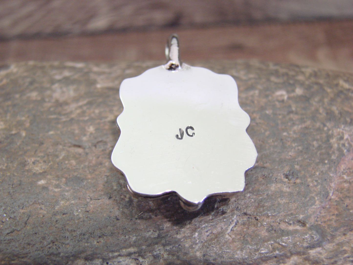 Native American Nickel Silver & Turquoise Howlite Pendant - Cleveland