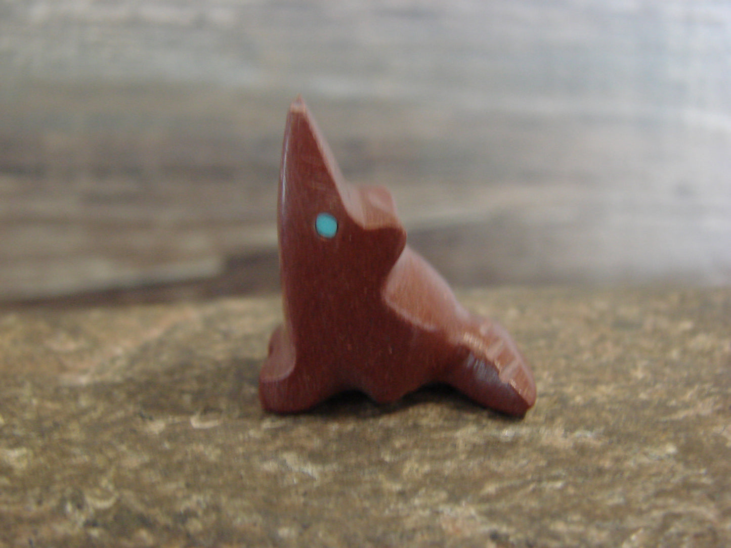 Native American Zuni Indian Hand Carved Pipestone Coyote Fetish - B. Phillips