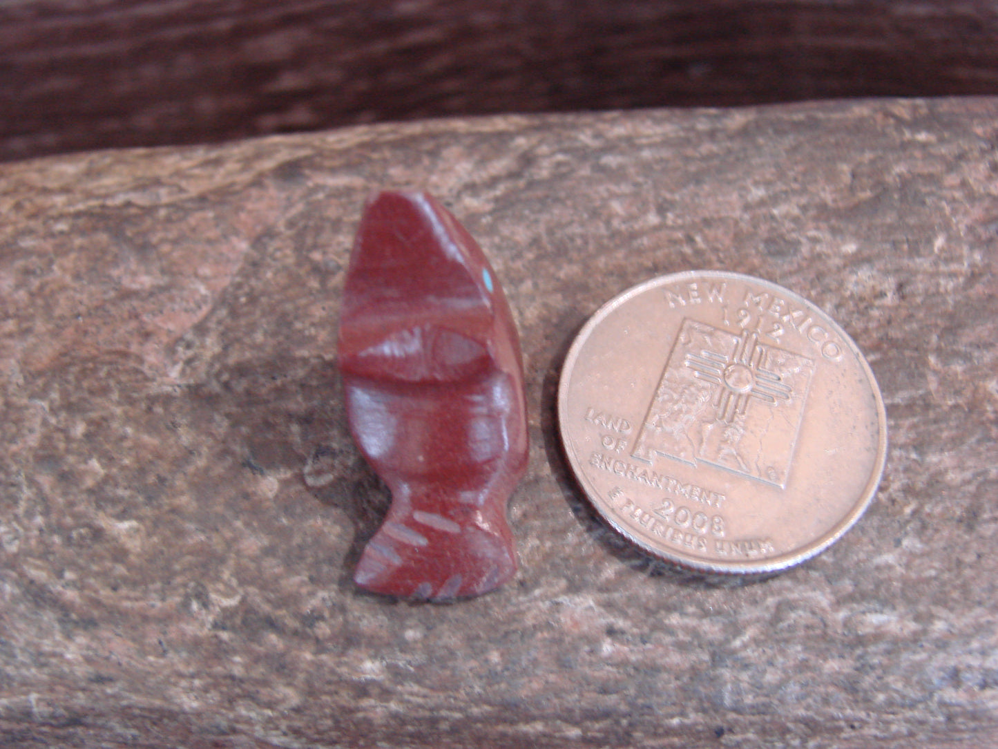 Native American Zuni Indian Hand Carved Pipestone Coyote Fetish - B. Phillips