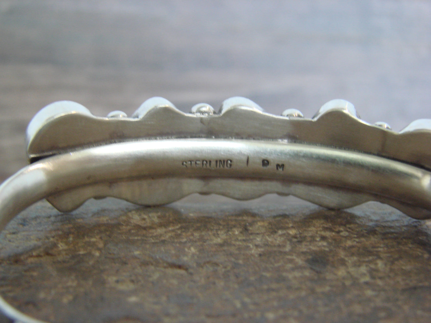 Native American Sterling Silver & Sonoran Turquoise Row Bracelet by Morgan