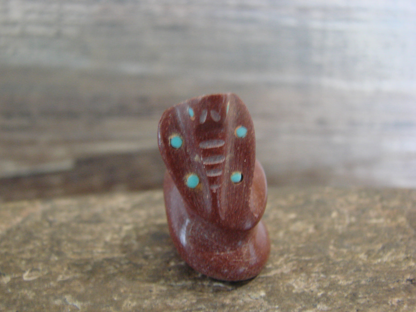 Native American Zuni Indian Hand Carved Pipestone Snake Fetish - B. Phillips