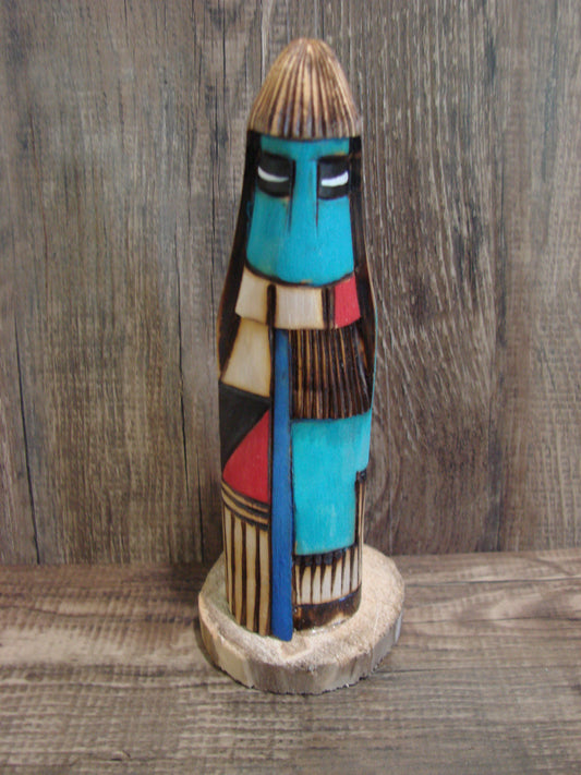Native American Long Hair Shalako Kachina Dancer Signed JT