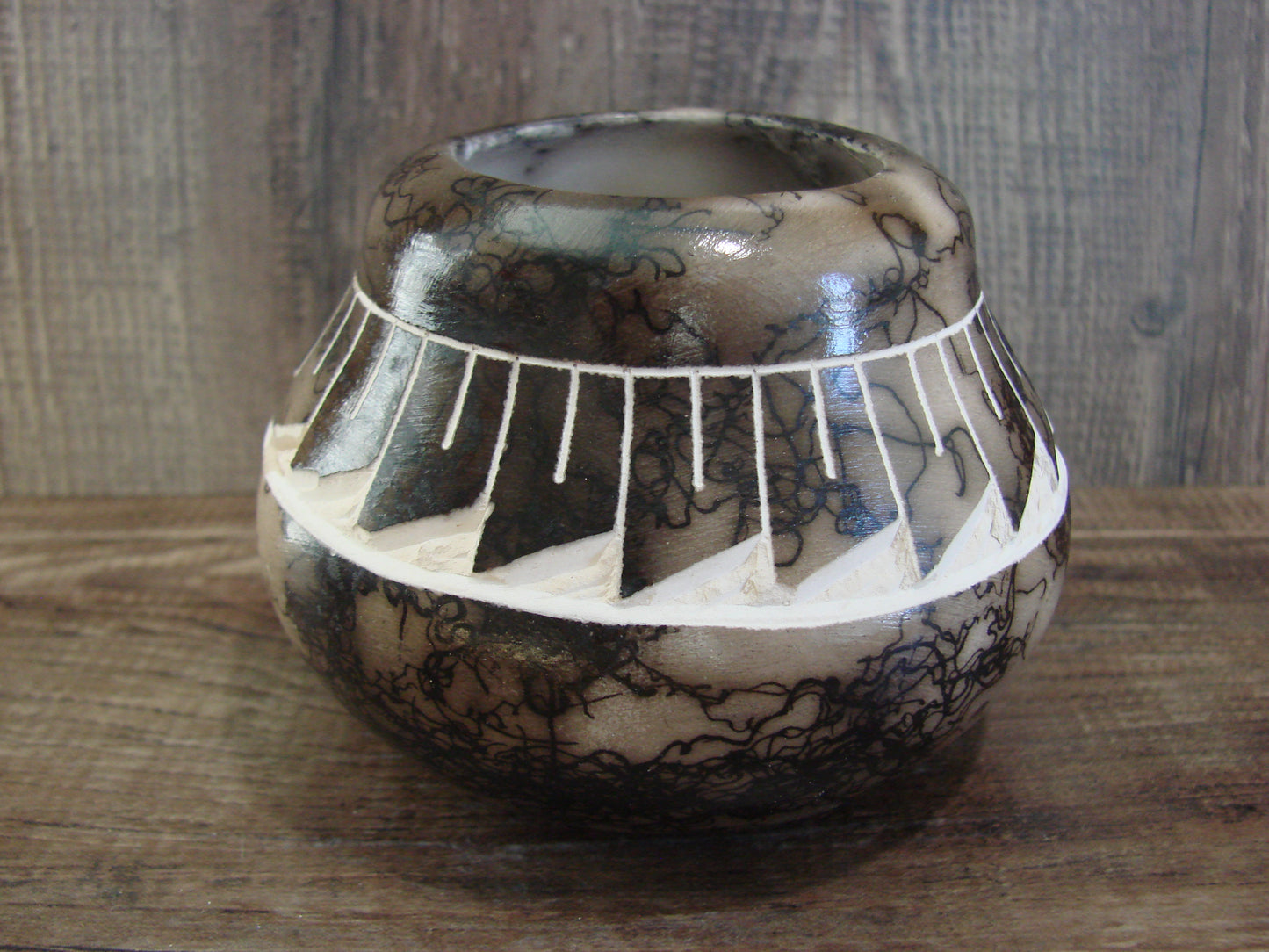 Native American Navajo Indian Horse Hair Pottery by Vail