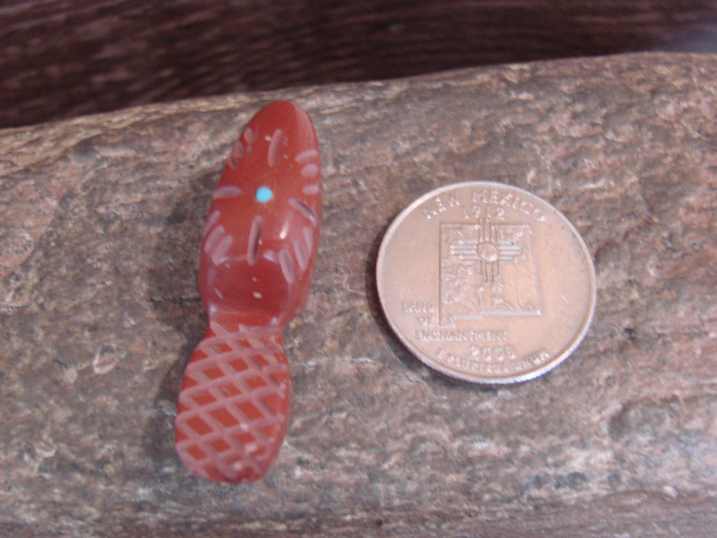Native American Zuni Indian Hand Carved Pipestone Beaver Fetish - B. Phillips