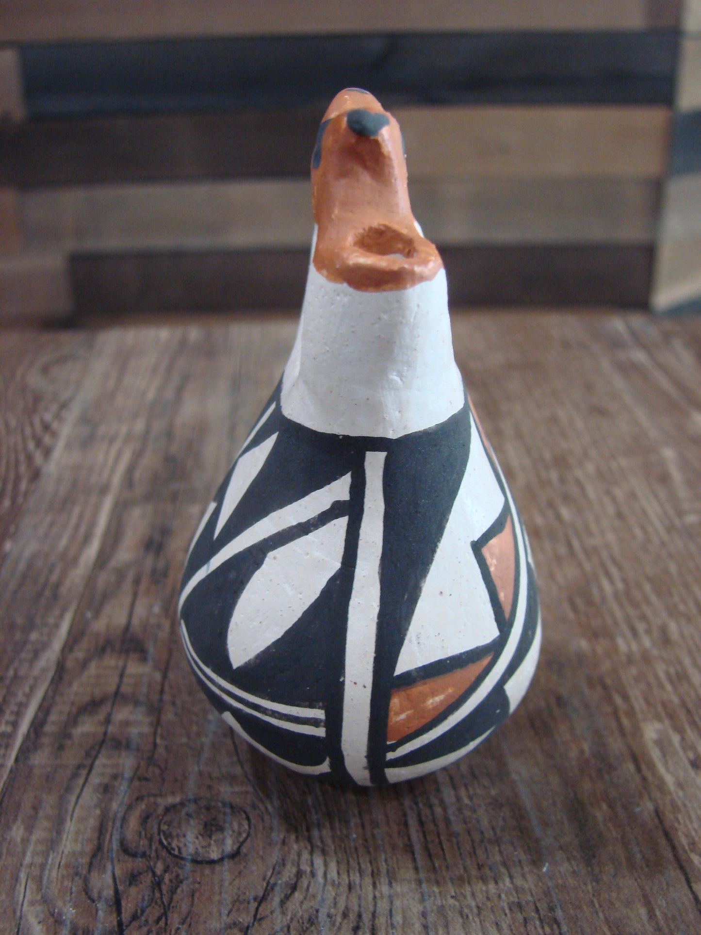 Small Native American Acoma Hand Painted Clay Wedding Vase by Leno