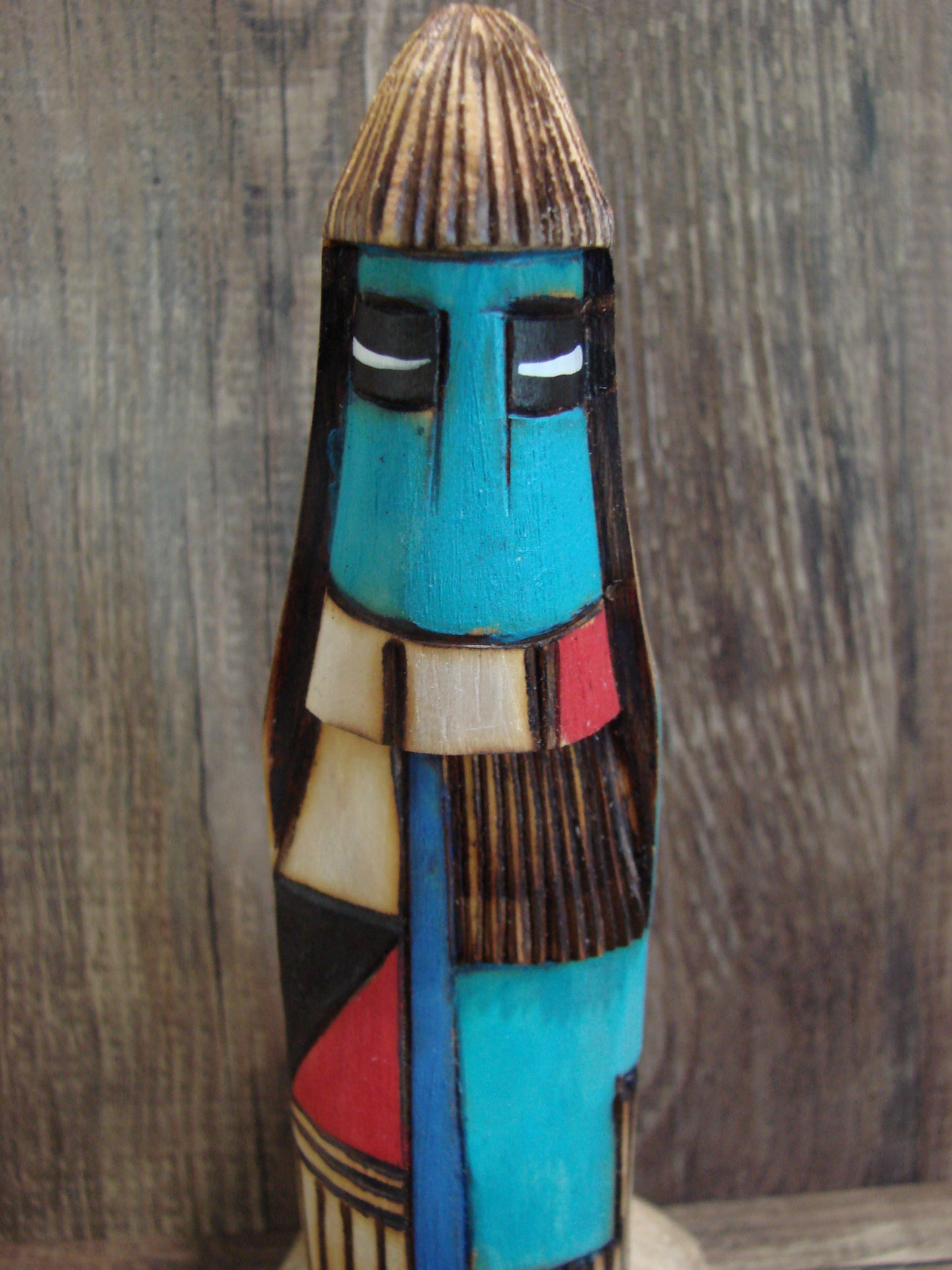 Native American Long Hair Shalako Kachina Dancer Signed JT