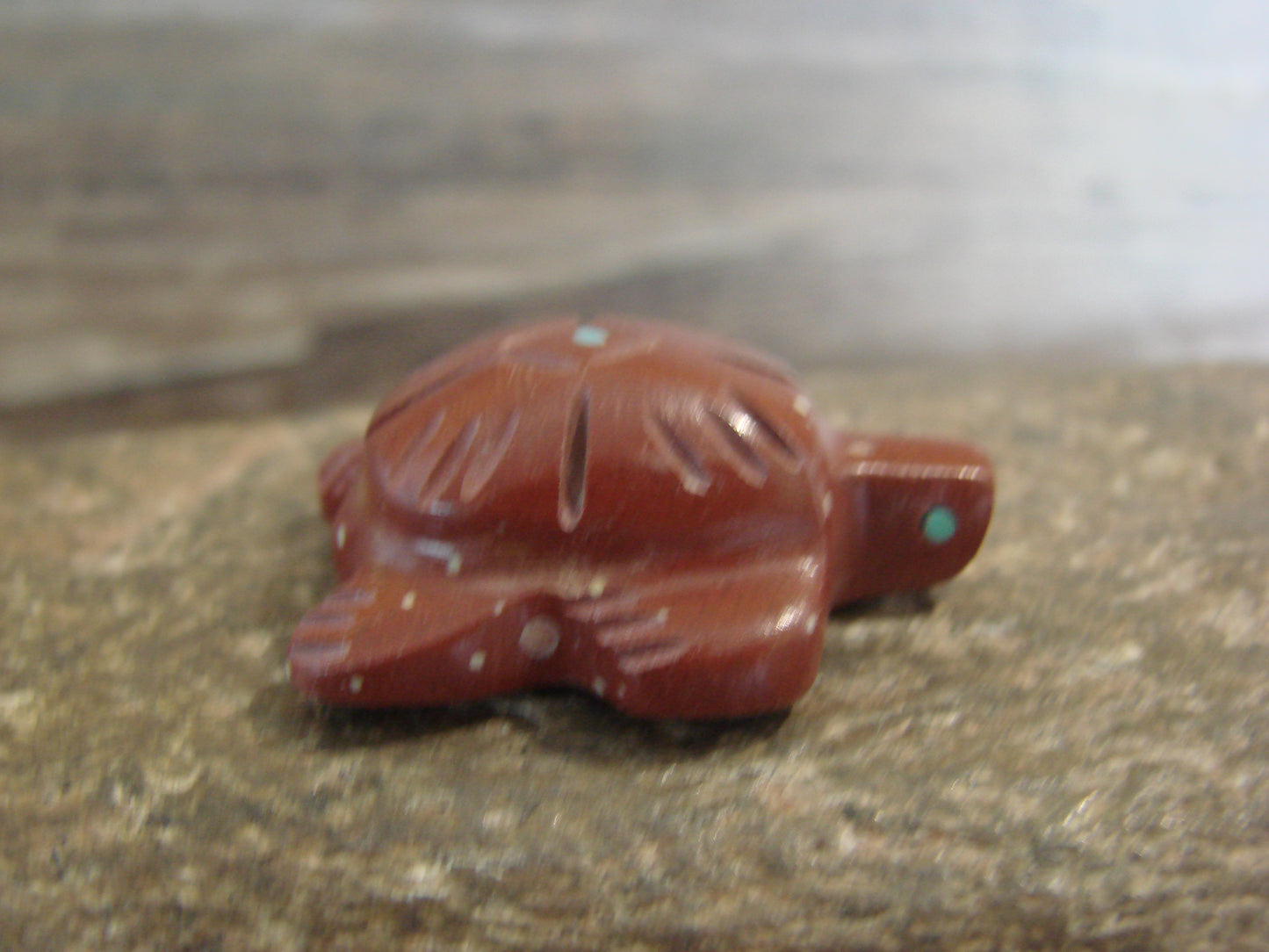 Native American Zuni Indian Hand Carved Pipestone Turtle Fetish - B. Phillips