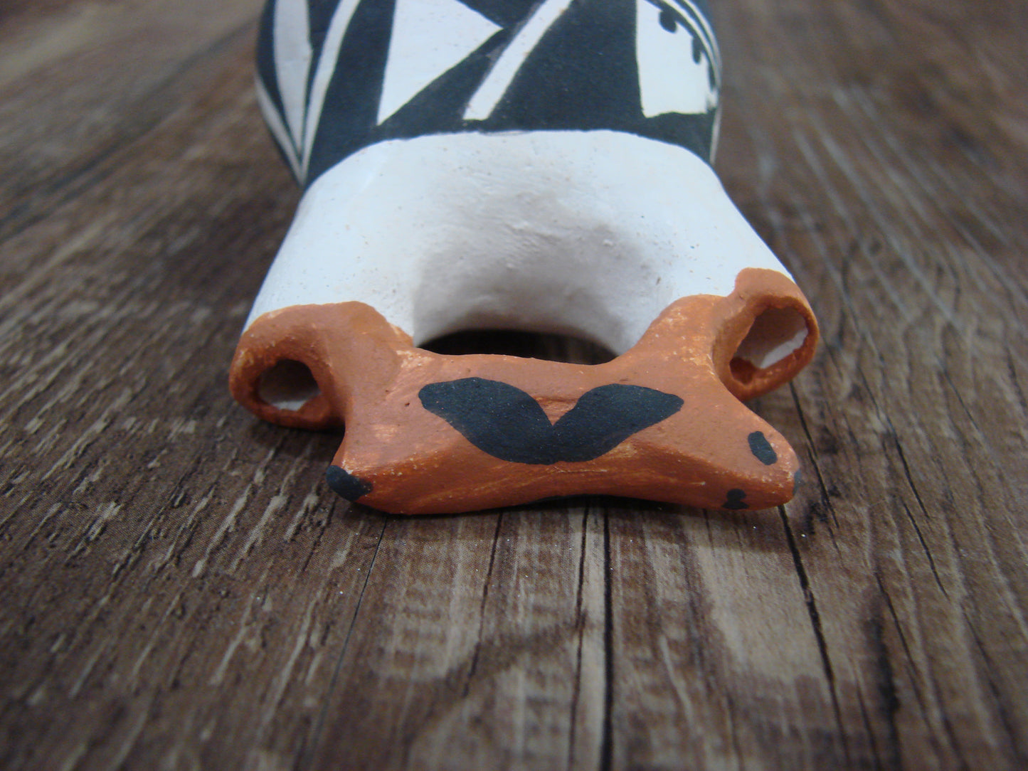 Small Native American Acoma Hand Painted Clay Wedding Vase by Leno