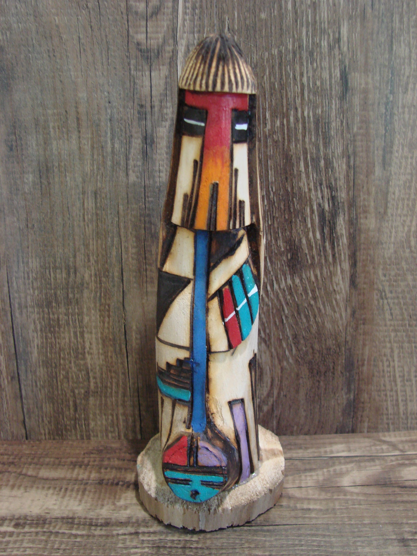 Native American Long Hair Shalako Kachina Dancer Signed JT
