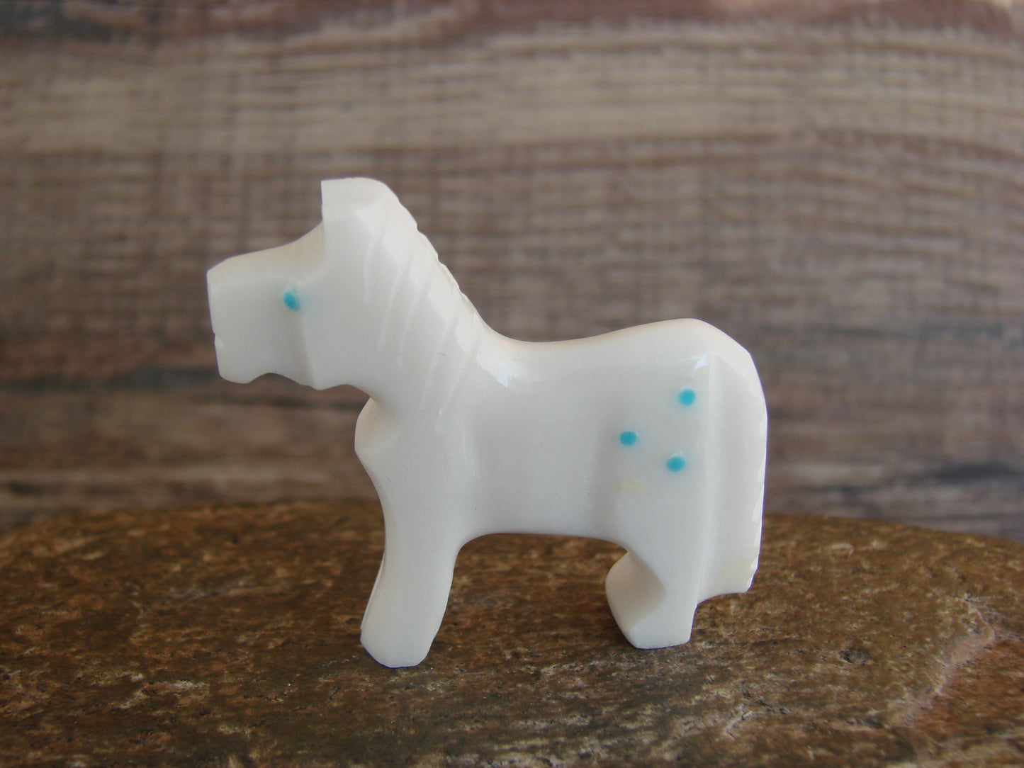 Native American Zuni Indian Hand Carved Horse Marble Fetish by Etsate