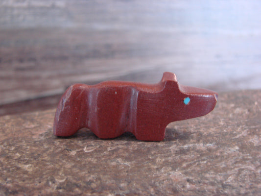 Native American Zuni Indian Hand Carved Pipestone Wolf Fetish - B. Phillips