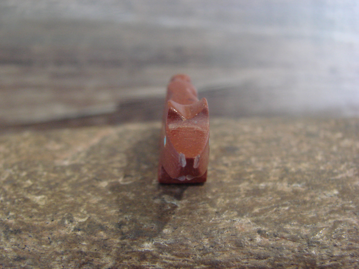 Native American Zuni Indian Hand Carved Pipestone Wolf Fetish - B. Phillips
