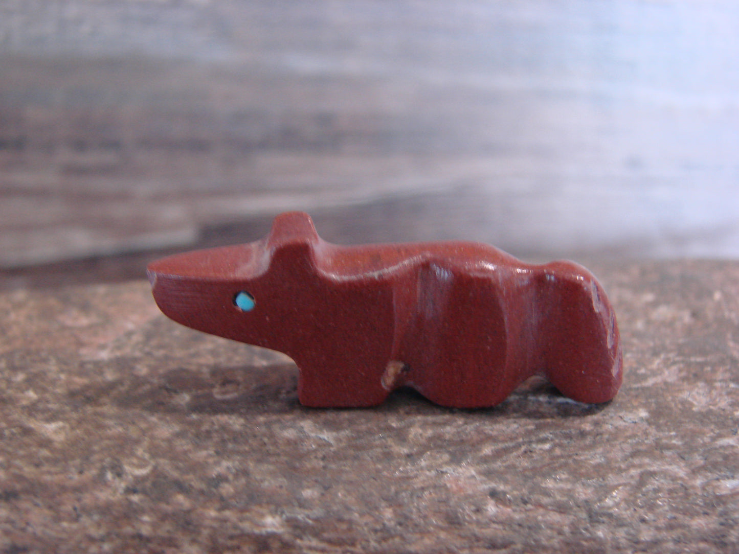 Native American Zuni Indian Hand Carved Pipestone Wolf Fetish - B. Phillips