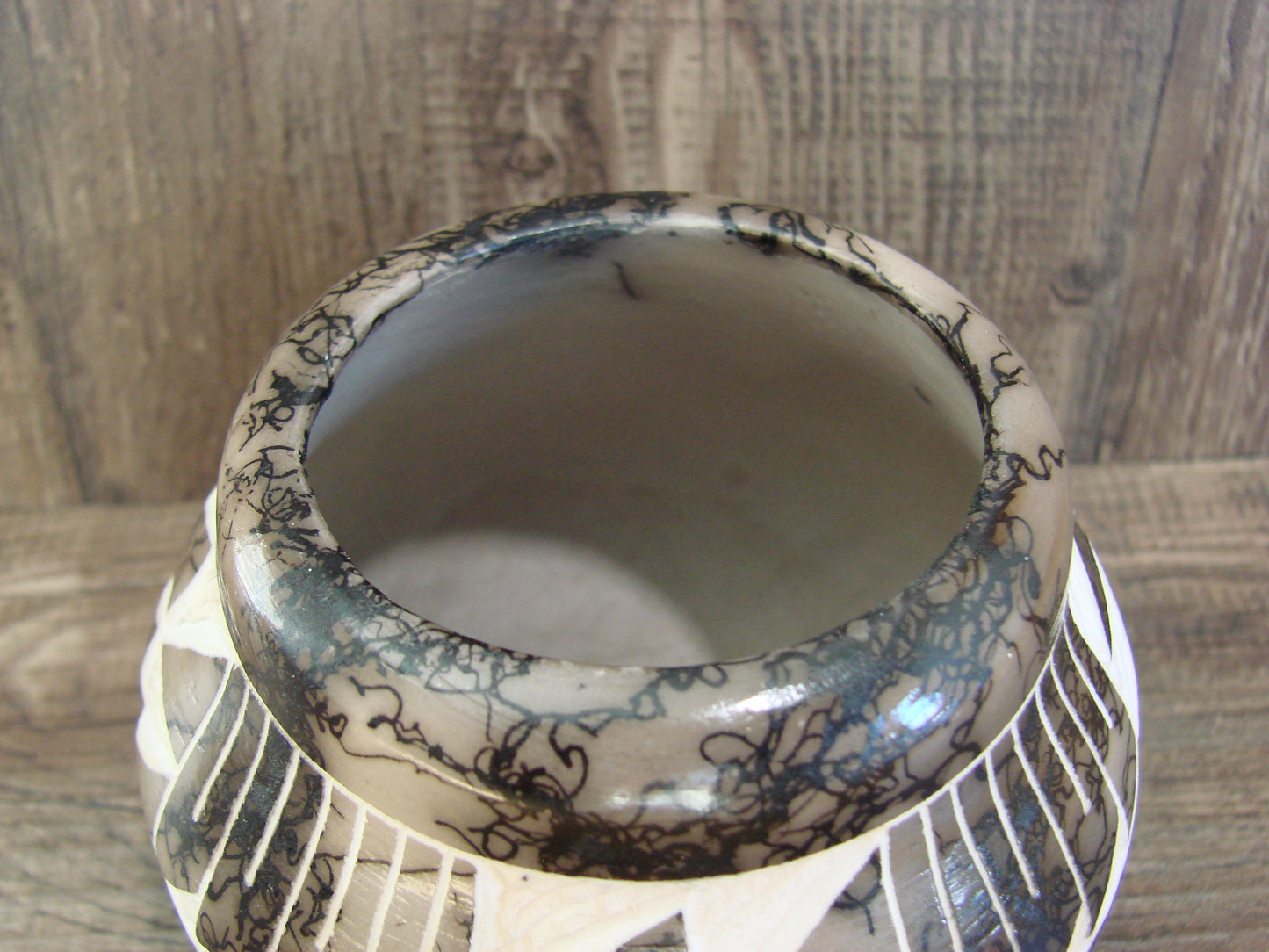 Native American Navajo Indian Horse Hair Pottery by Vail