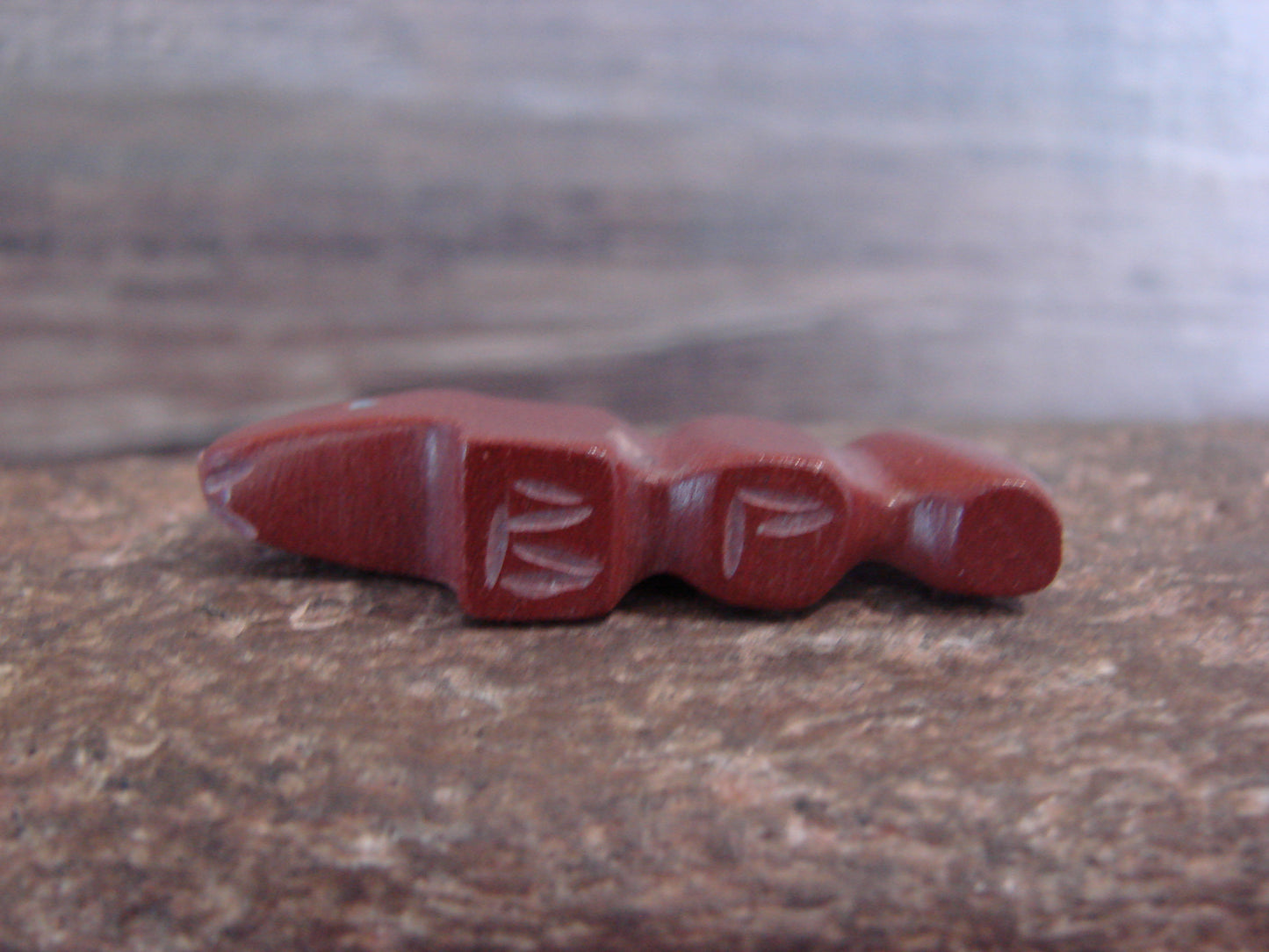 Native American Zuni Indian Hand Carved Pipestone Wolf Fetish - B. Phillips
