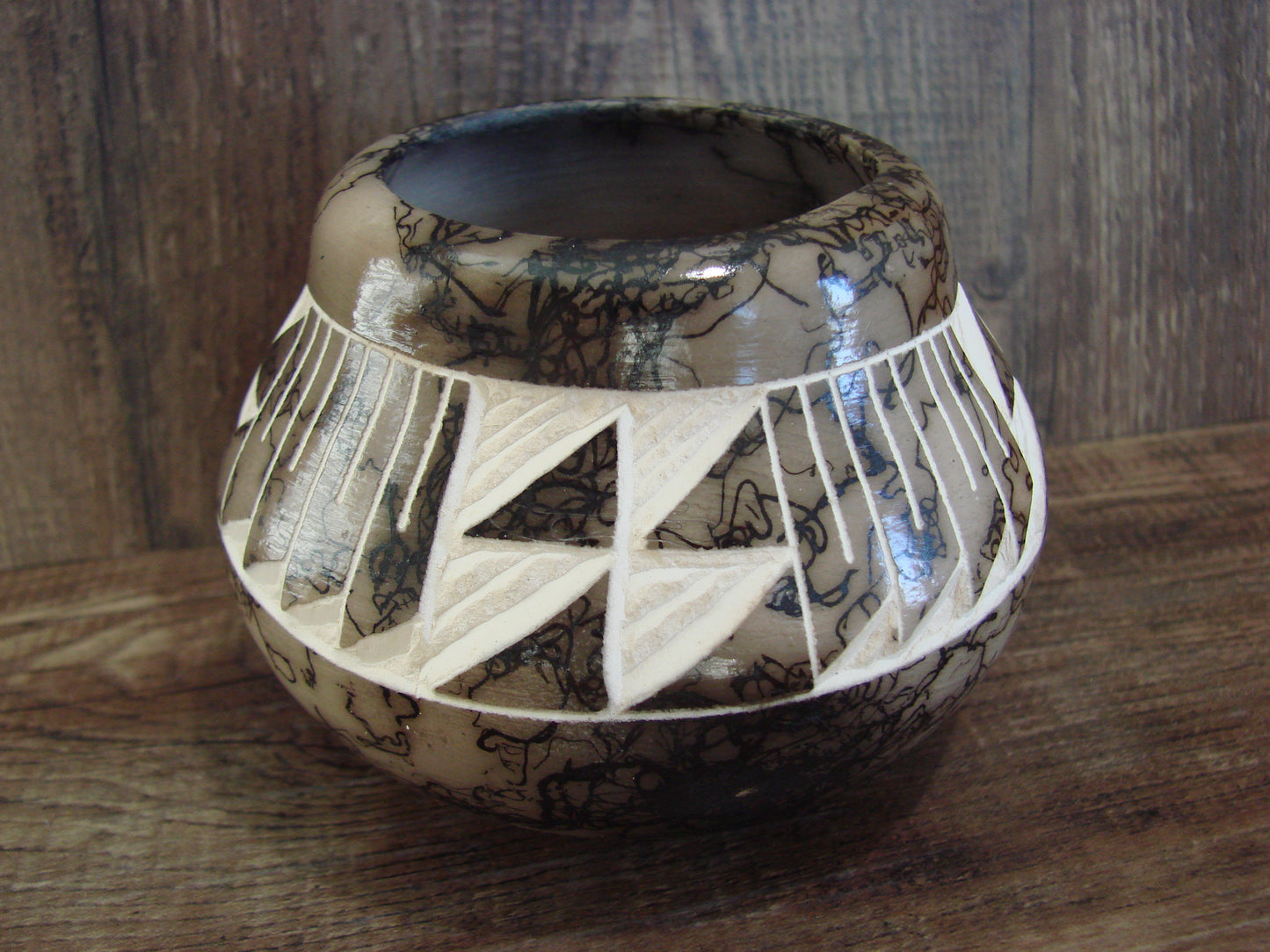 Native American Navajo Indian Horse Hair Pottery by Vail