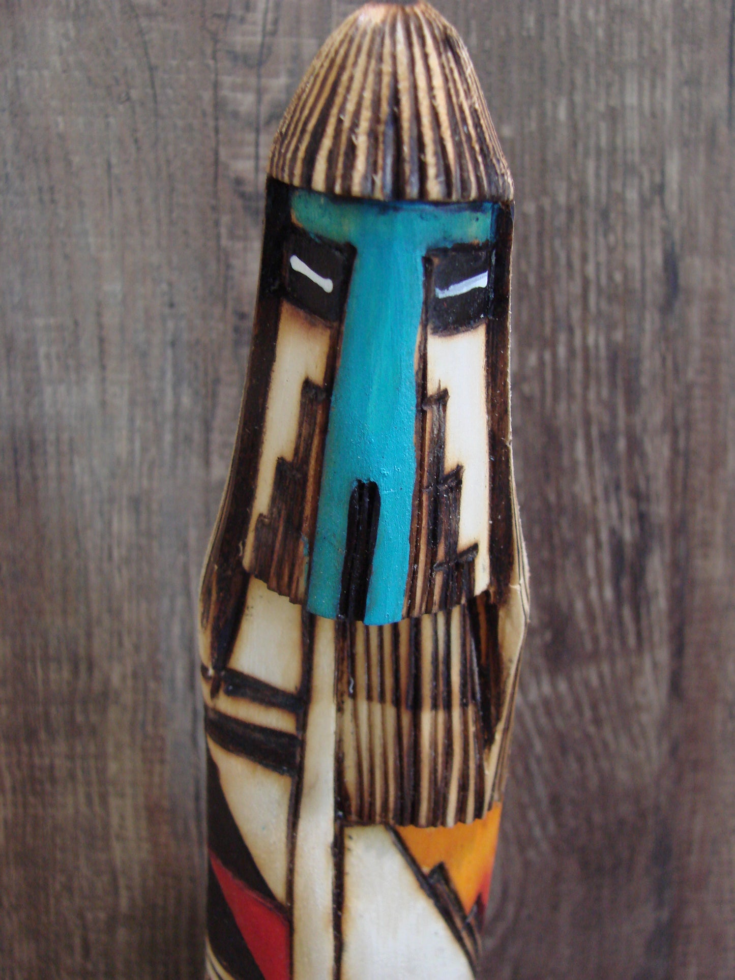 Native American Long Hair Shalako Kachina Dancer Signed JT