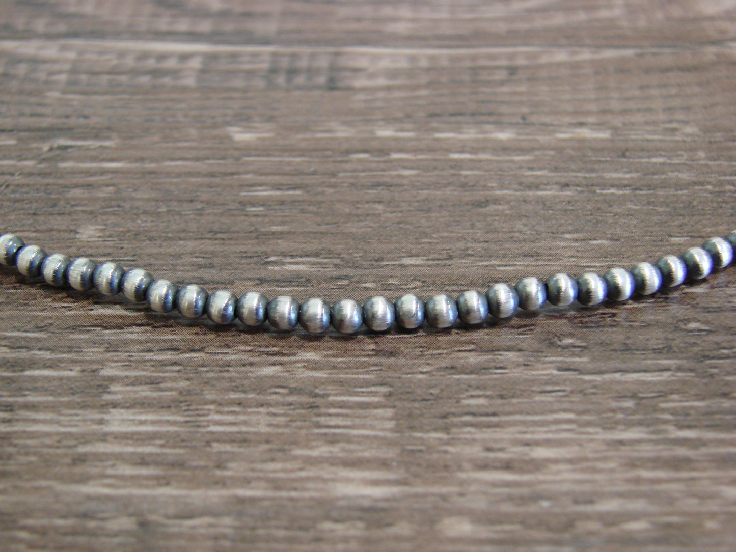 Native American Sterling Silver 3mm Navajo Pearl 24" Necklace - Mariano