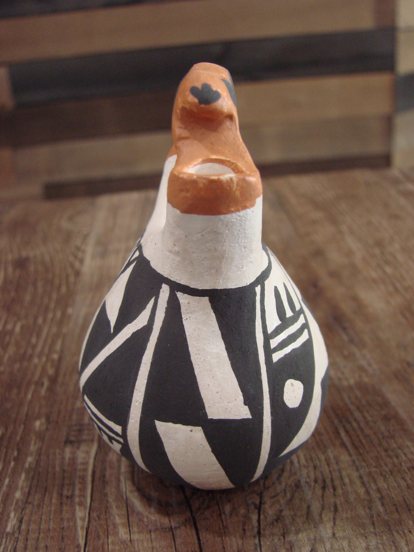 Small Native American Acoma Hand Painted Clay Wedding Vase by Leno