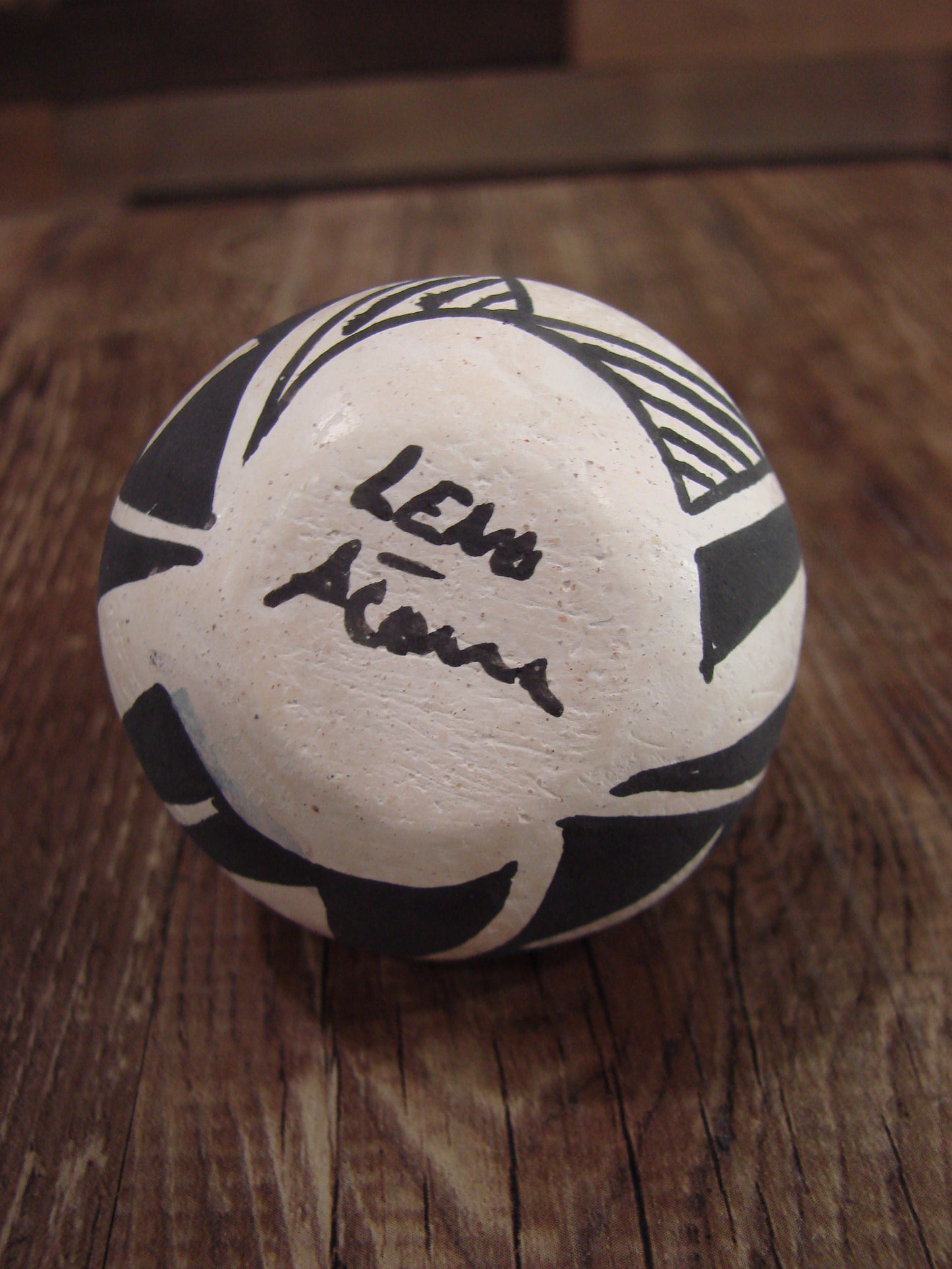 Small Native American Acoma Hand Painted Clay Wedding Vase by Leno