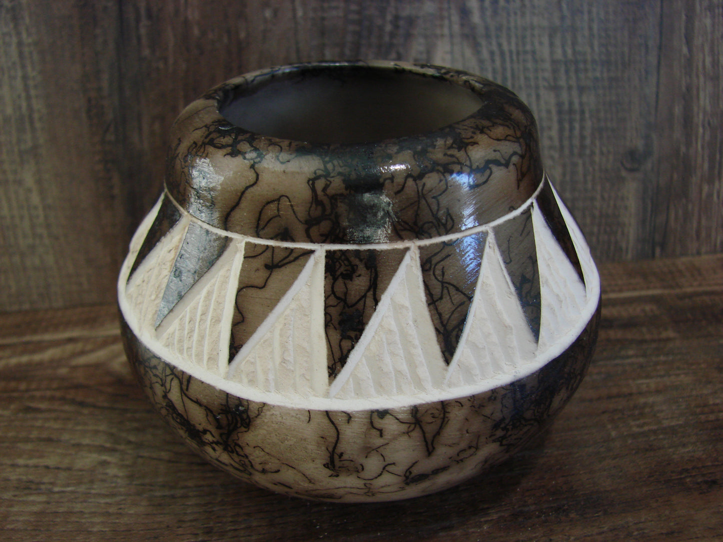 Native American Navajo Indian Horse Hair Pottery by Vail