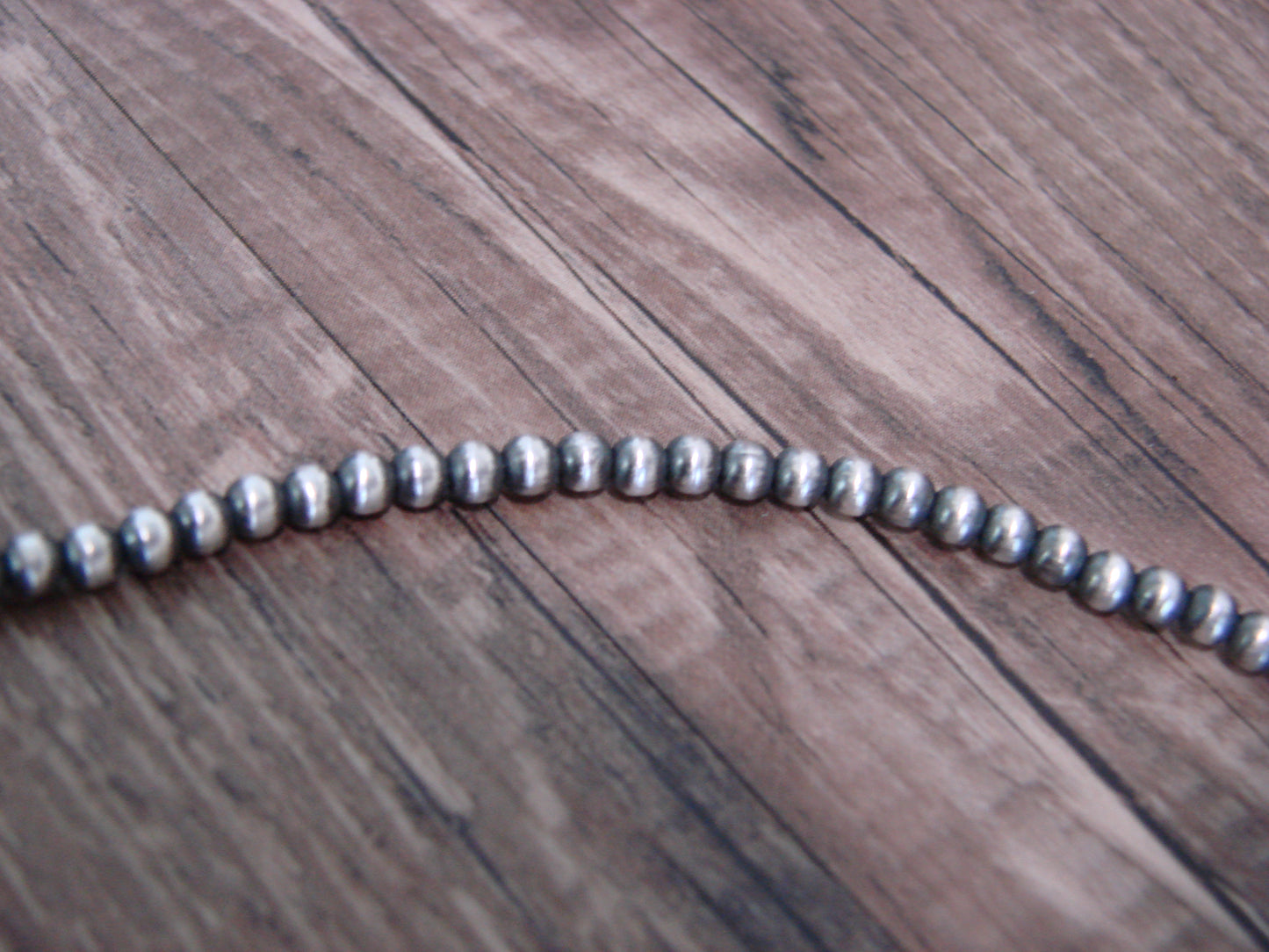Native American Sterling Silver 3mm Navajo Pearl 24" Necklace - Mariano