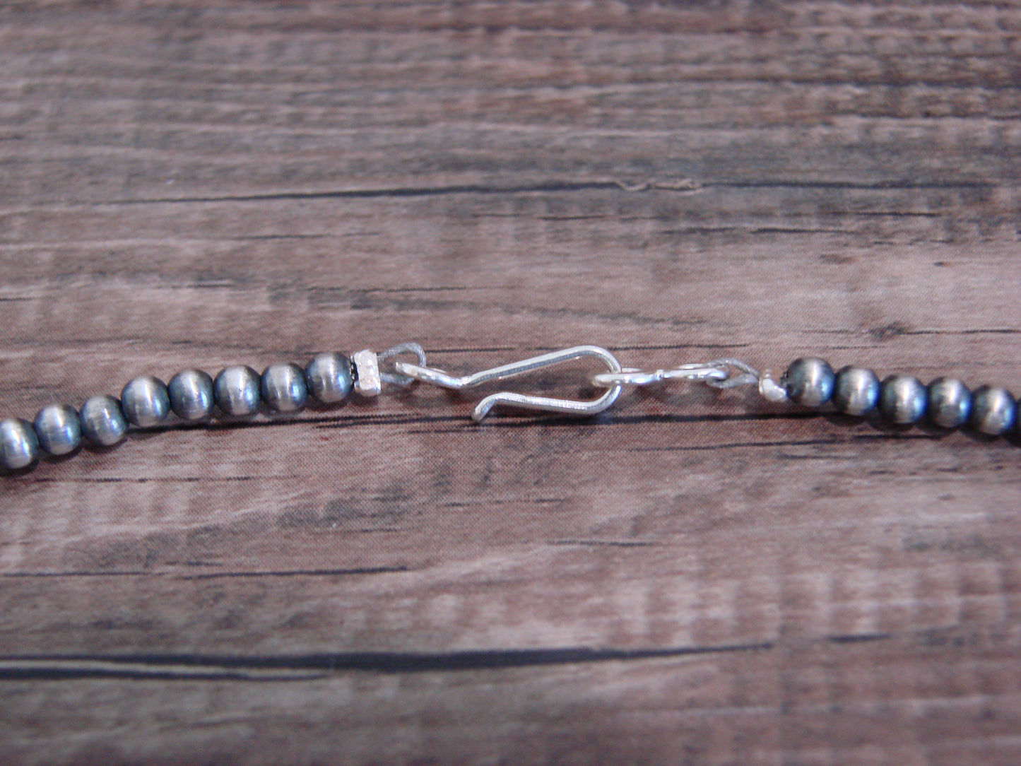 Native American Sterling Silver 3mm Navajo Pearl 24" Necklace - Mariano