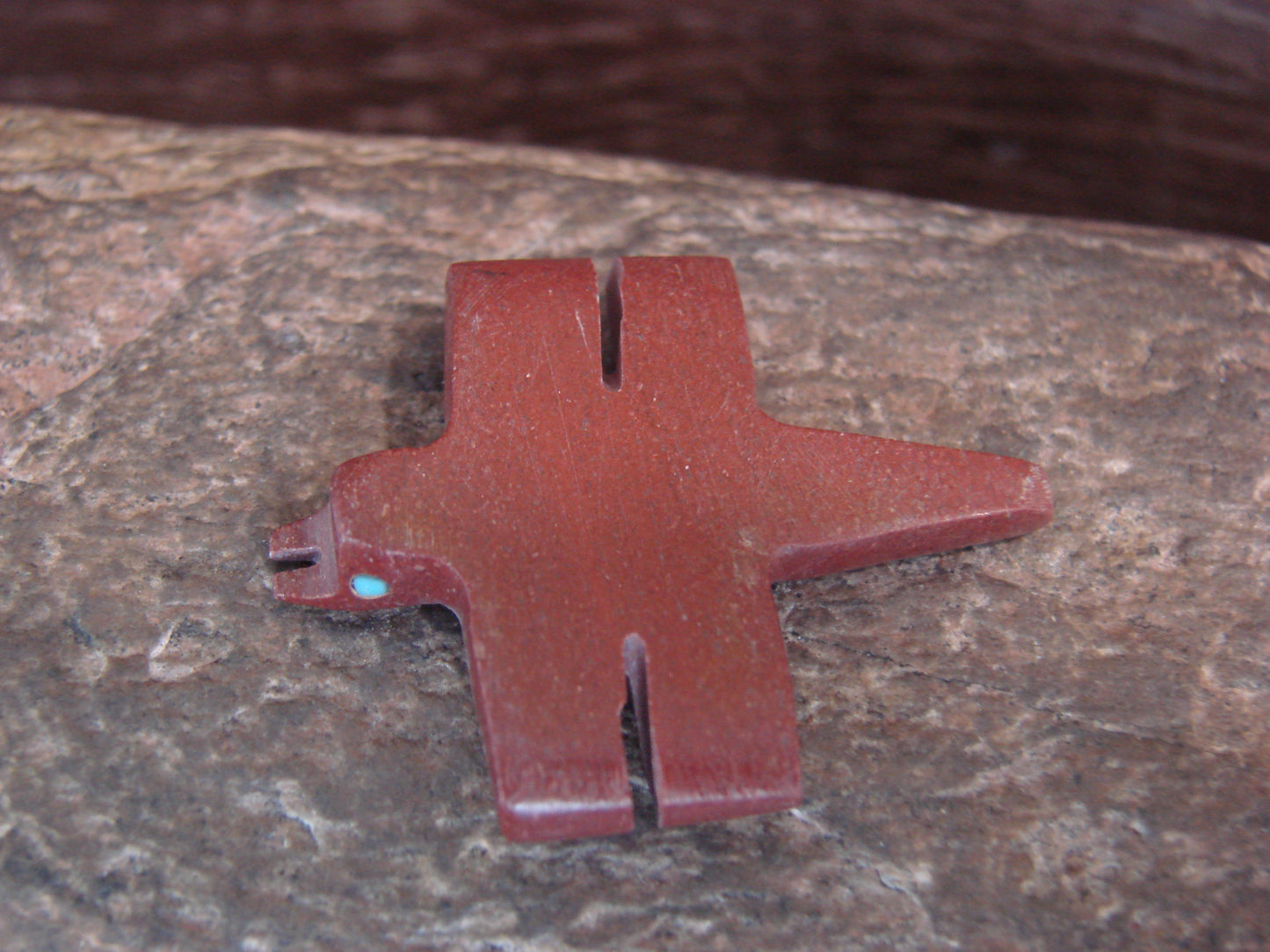 Native American Zuni Indian Hand Carved Pipestone Dragonfly Fetish - B. Phillips