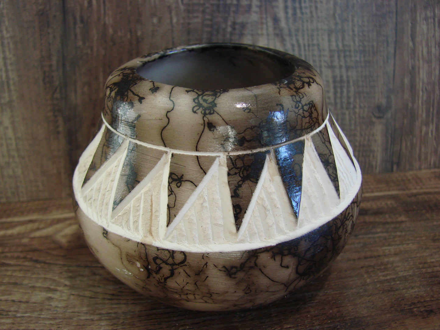 Native American Navajo Indian Horse Hair Pottery by Vail