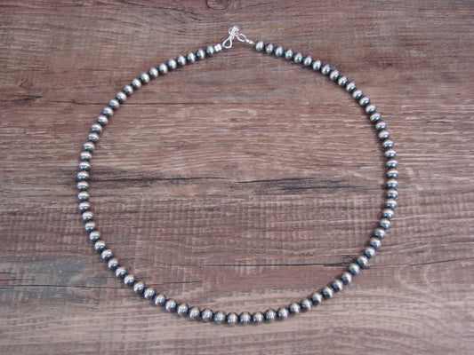 Native American Hand Strung Round Navajo Pearl 16" Necklace by I. John