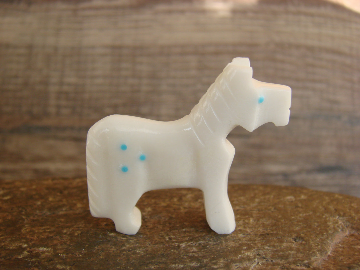 Native American Zuni Indian Hand Carved Horse Marble Fetish by Etsate