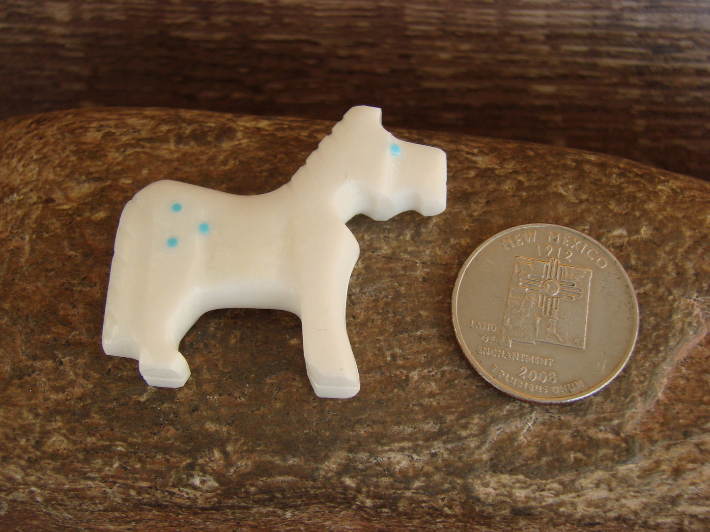 Native American Zuni Indian Hand Carved Horse Marble Fetish by Etsate