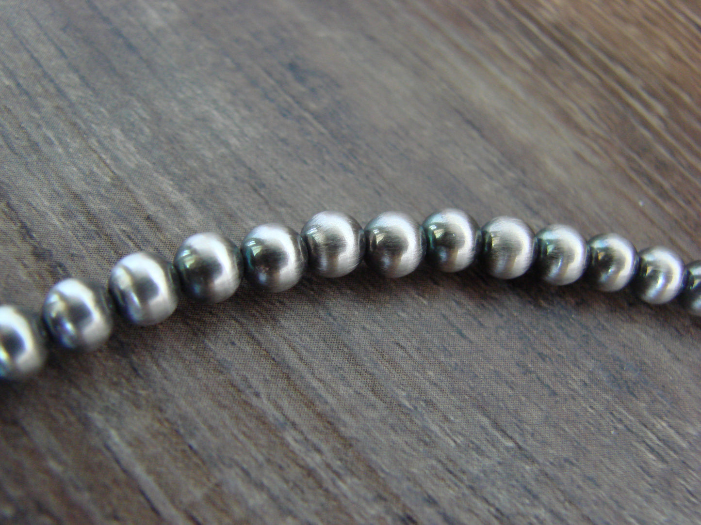 Native American 16" Sterling Silver & Turquoise Navajo Pearl Necklace by McCarthy