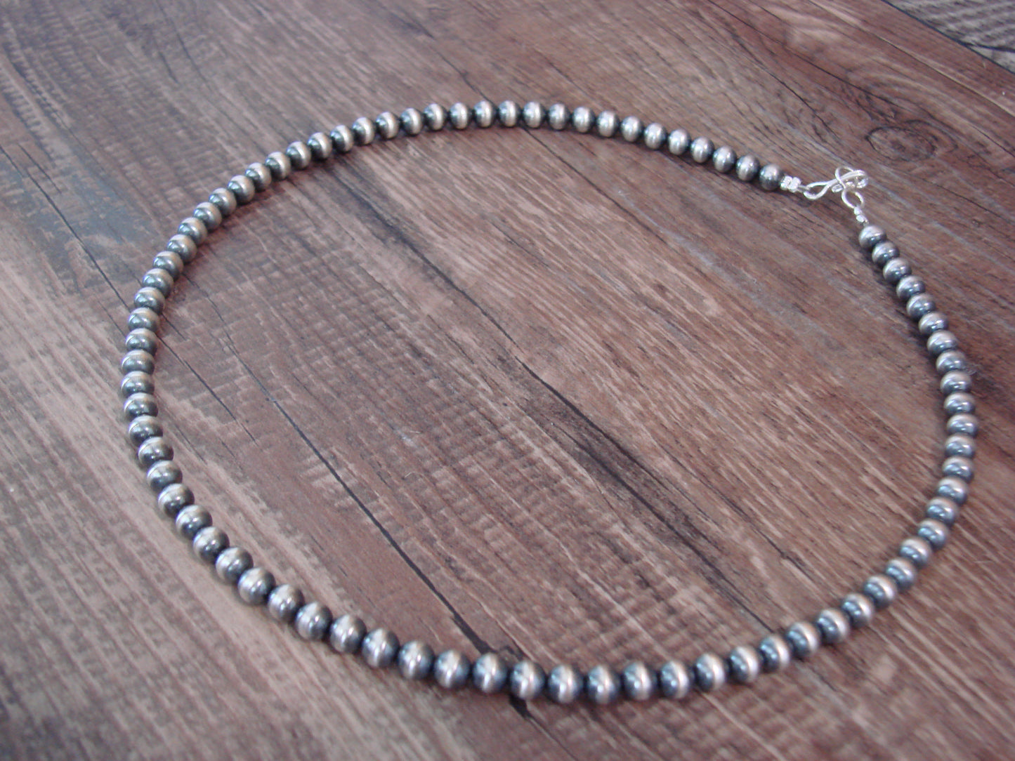 Native American Hand Strung Round Navajo Pearl 16" Necklace by I. John