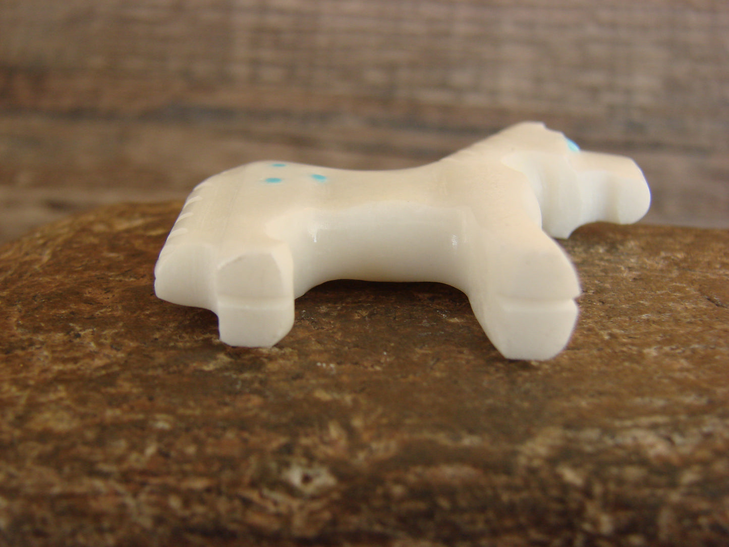 Native American Zuni Indian Hand Carved Horse Marble Fetish by Etsate