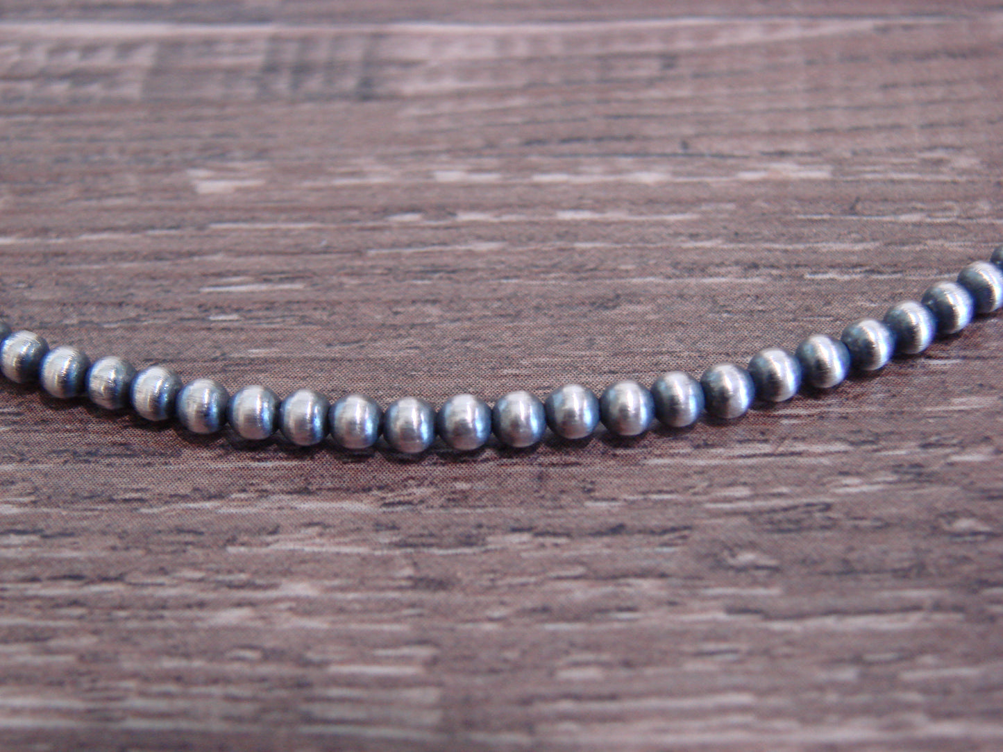 Native American Sterling Silver 3mm Navajo Pearl 18" Necklace - Mariano