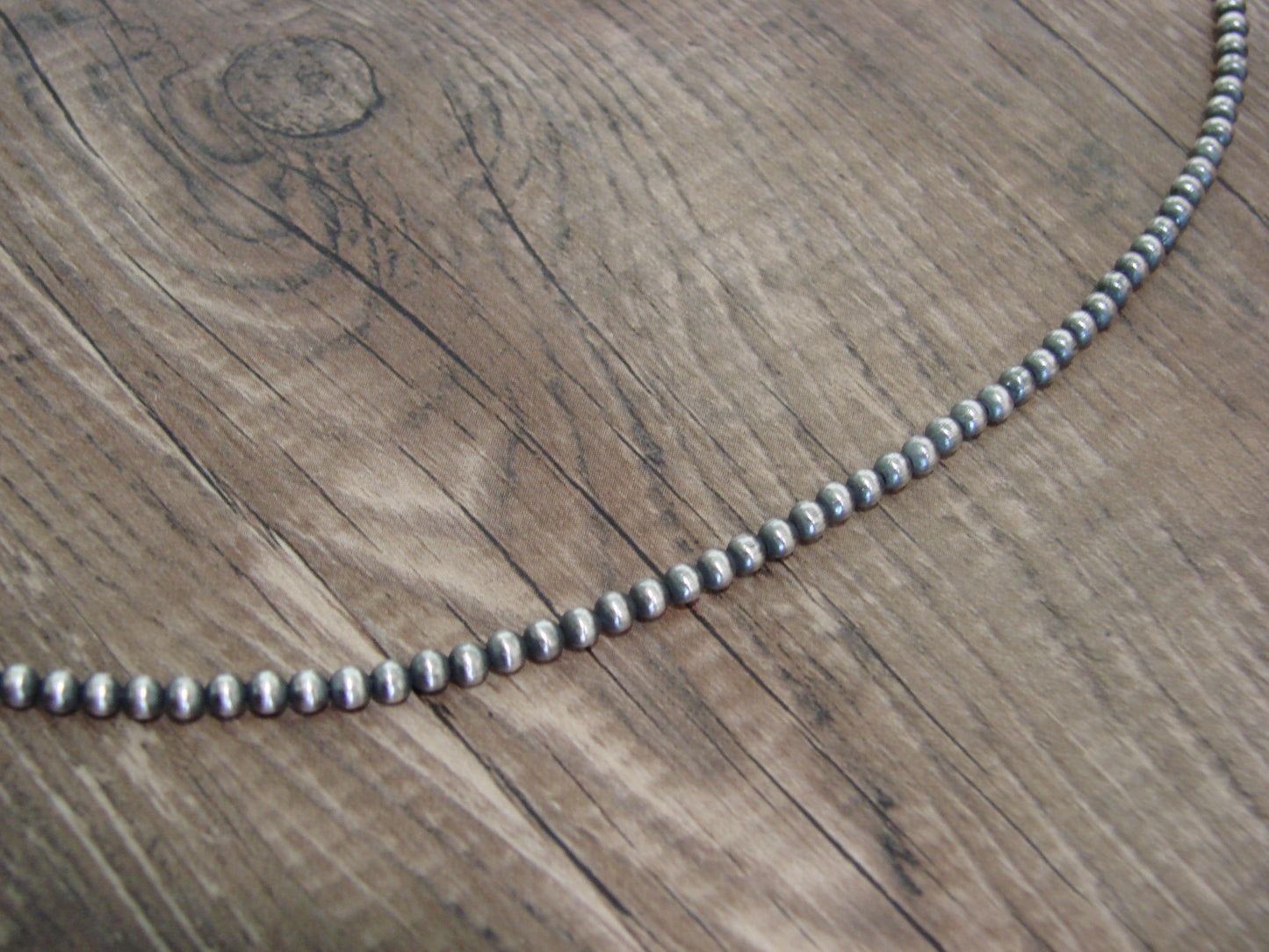 Native American Sterling Silver 3mm Navajo Pearl 18" Necklace - Mariano