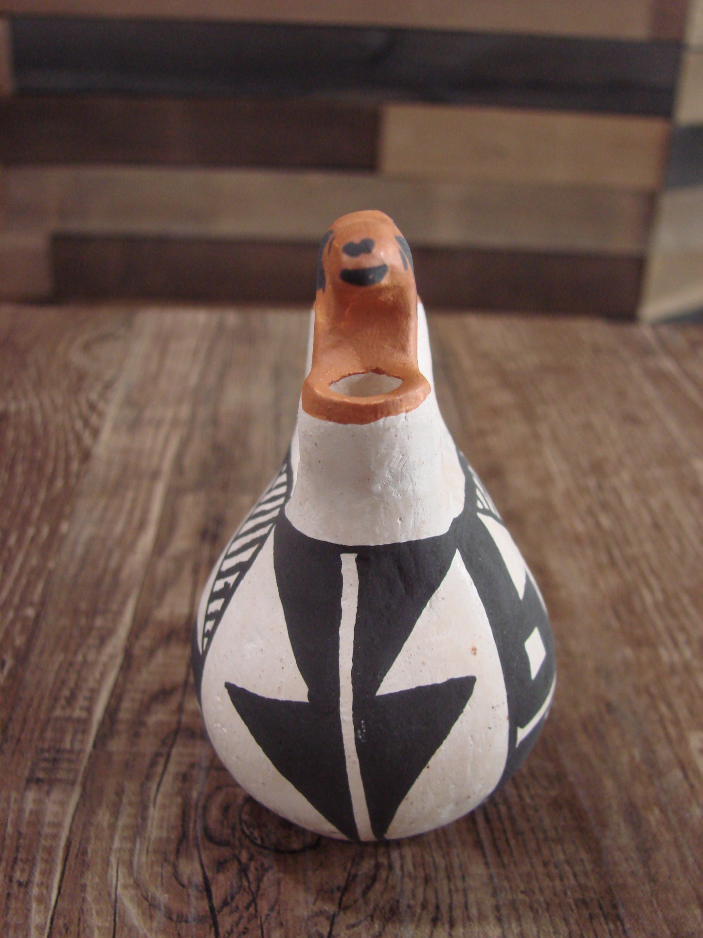 Small Native American Acoma Hand Painted Clay Wedding Vase by Leno