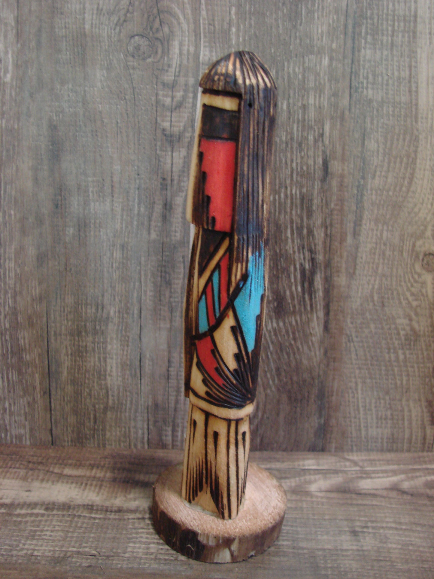 Native American Long Hair Shalako Kachina Dancer Signed JT