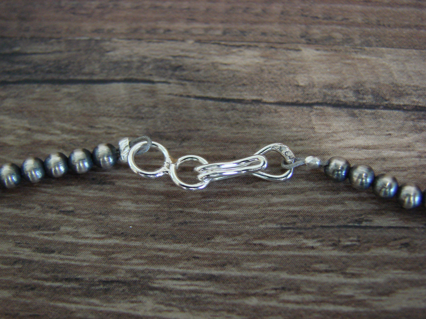 Native American Sterling Silver 3mm Navajo Pearl 18" Necklace - Mariano