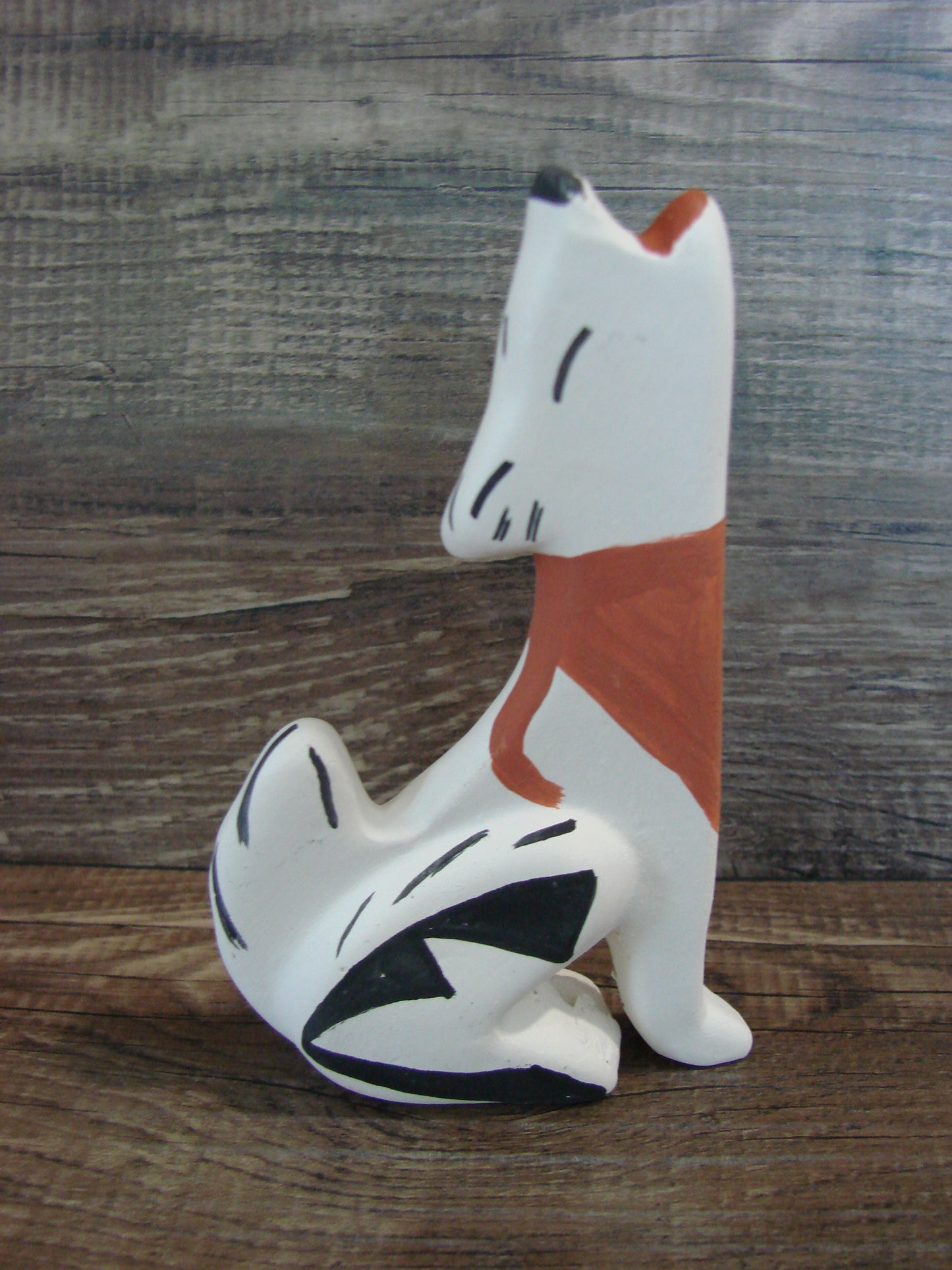 Small Native American Hand Painted Acoma Coyote Pottery by Chino