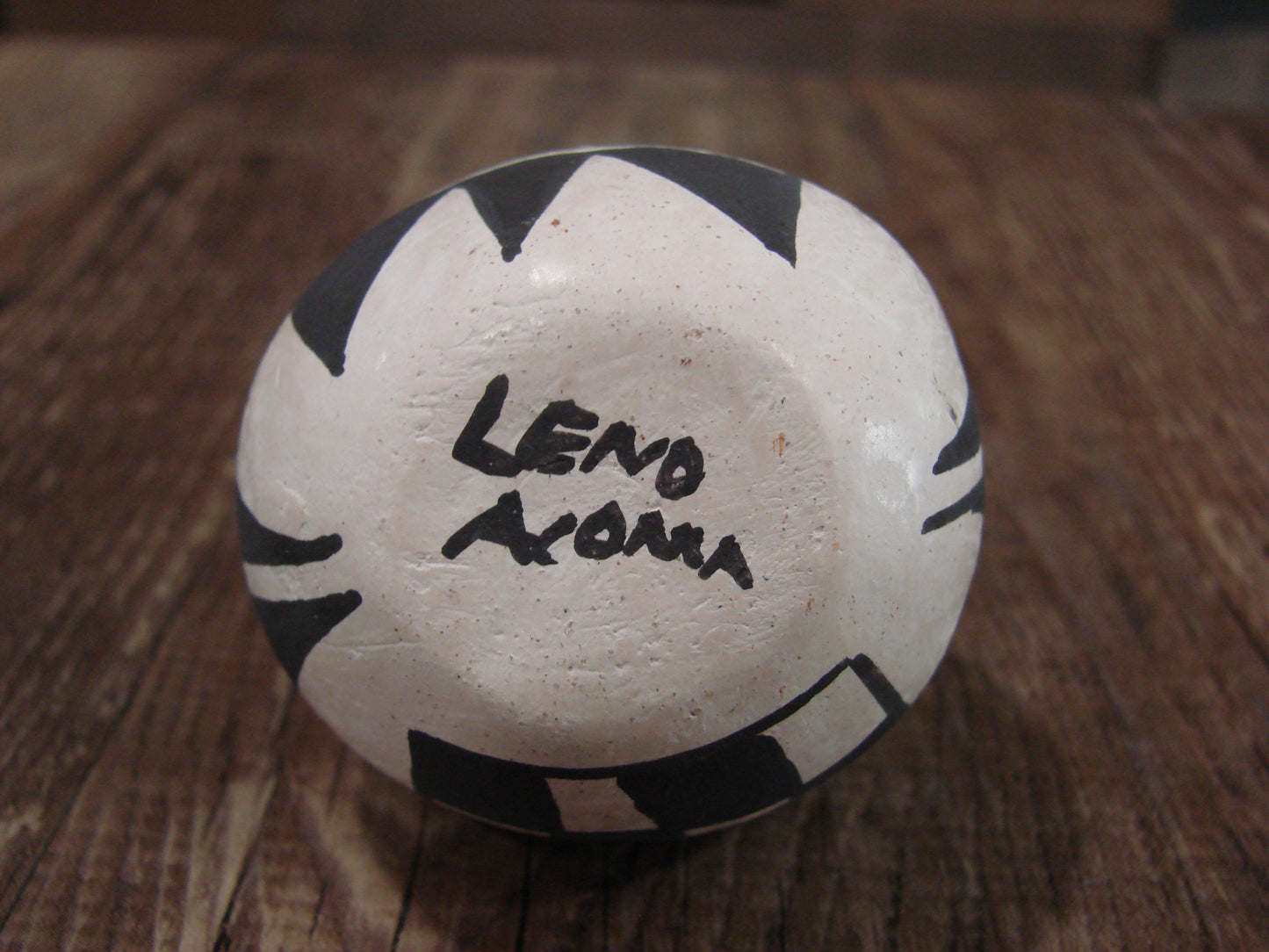 Small Native American Acoma Hand Painted Clay Wedding Vase by Leno