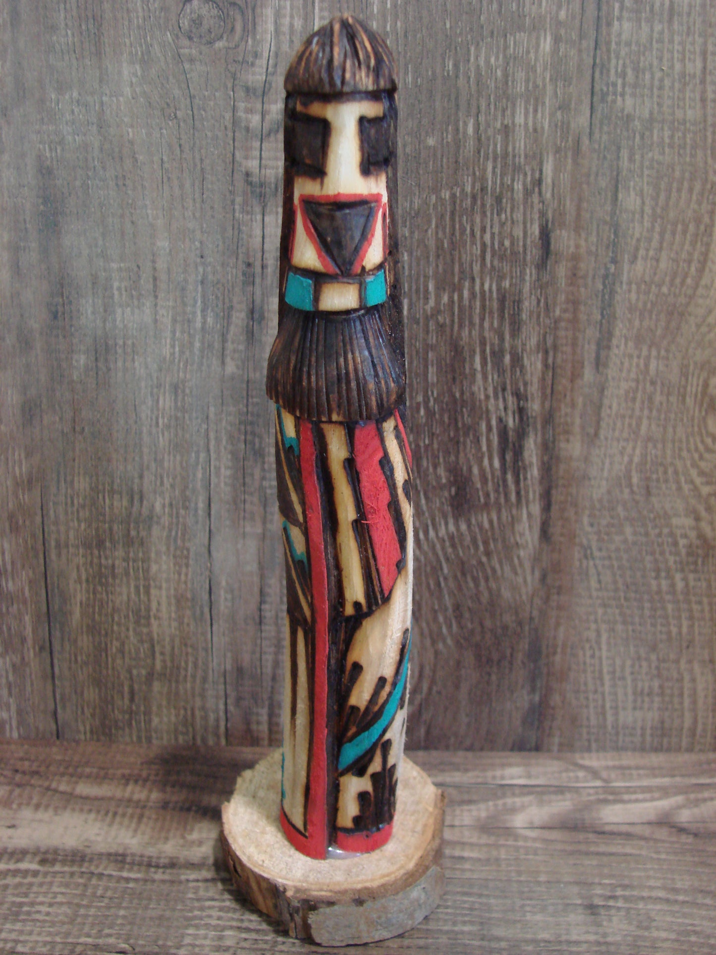 Native American Long Hair Shalako Kachina Dancer Signed JT