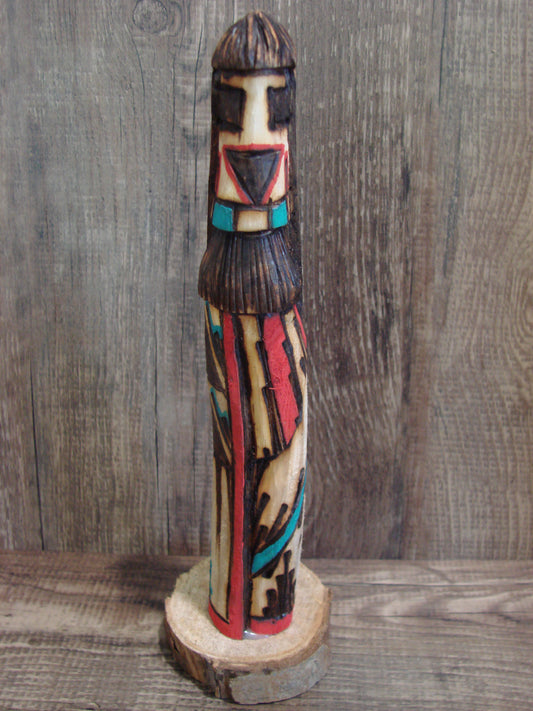 Native American Long Hair Shalako Kachina Dancer Signed JT