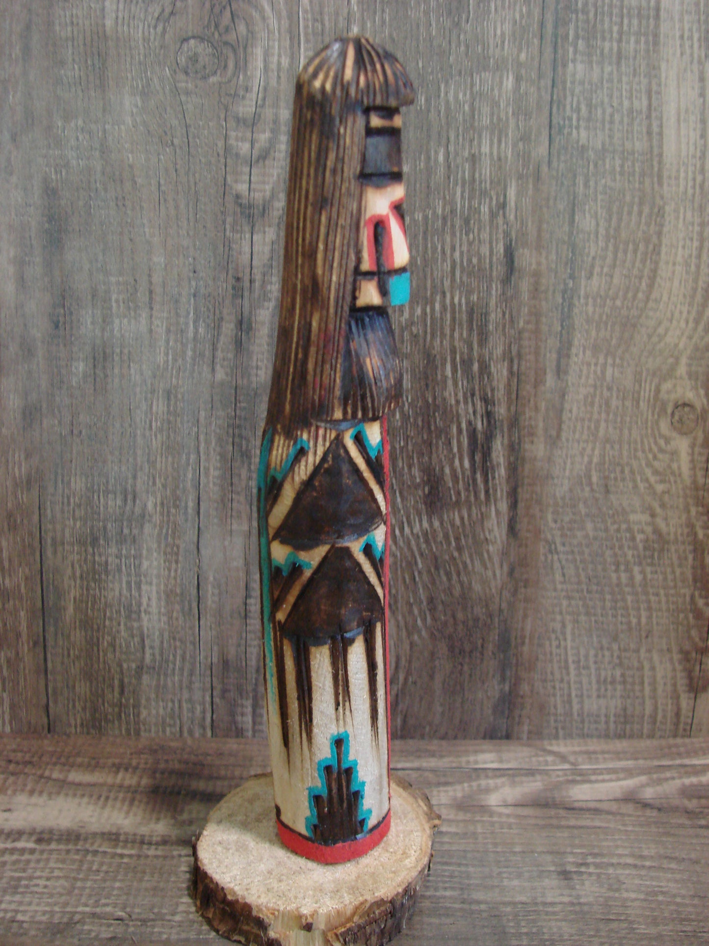 Native American Long Hair Shalako Kachina Dancer Signed JT